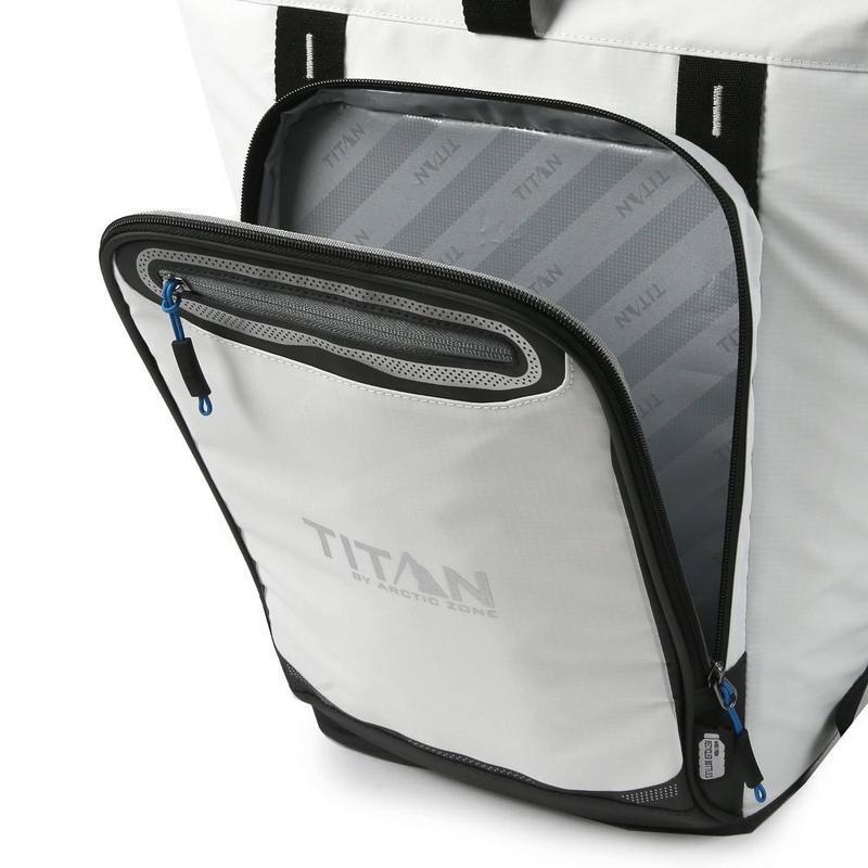 Titan by Arctic Zone 13QT 20-Can Cooler Backpack Soft Sided Leak-Proof, White