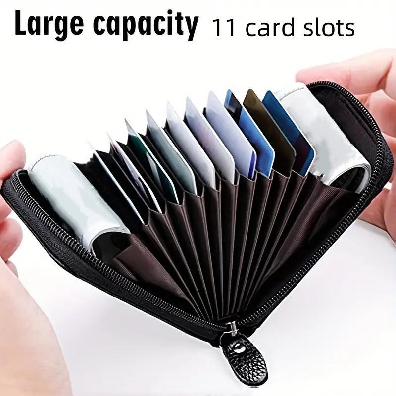 Multi-slot Card Holder with RFID, 1 Count Portable Card Pack, Photo & Card & Wallet Storage Bag with Clear Window for Outdoor Office Travel