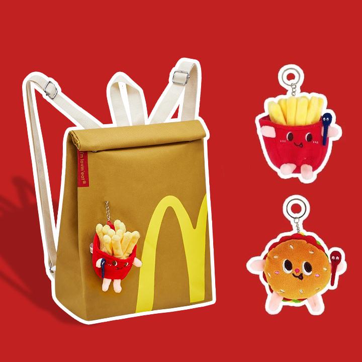 McDonald's Backpack Funny Knapsack Lightweight School Crossbody Shoulder Bag for Women Men