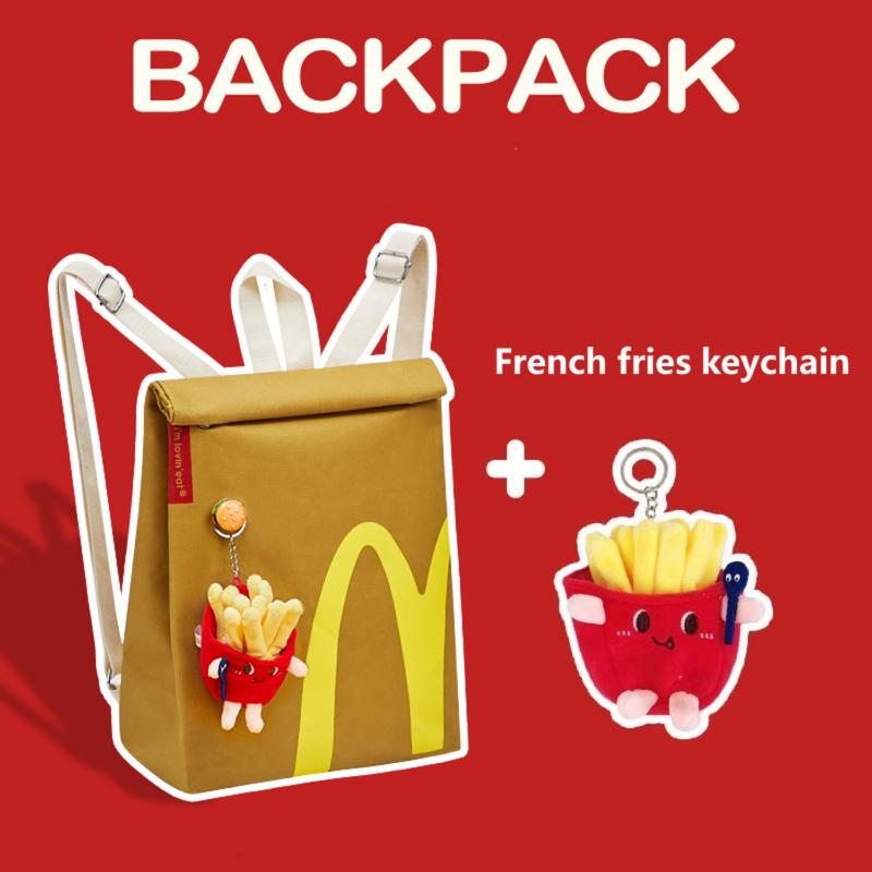 Funny McDonald's Backpack Large Capacity Canvas Cute Shoulder Bag for Boy Girl Student  Laptop Tablet Travel School Bag