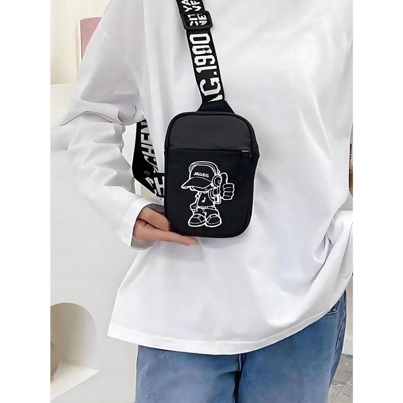 Fashion Shoulder Bag Sling Bag  Small Bag Crossbody Bag Casual Phone Chest Bag For Travelling Hiking Lightweight Small Backpack Back To School School Bag Commute Freshmen High School College Dorm Practical Halloween Christmas Gift For Men College Bag Fann