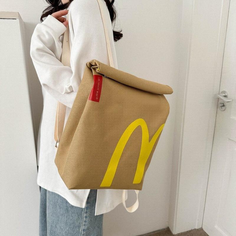 Funny McDonald's Backpack Large Capacity Canvas Cute Shoulder Bag for Boy Girl Student  Laptop Tablet Travel School Bag