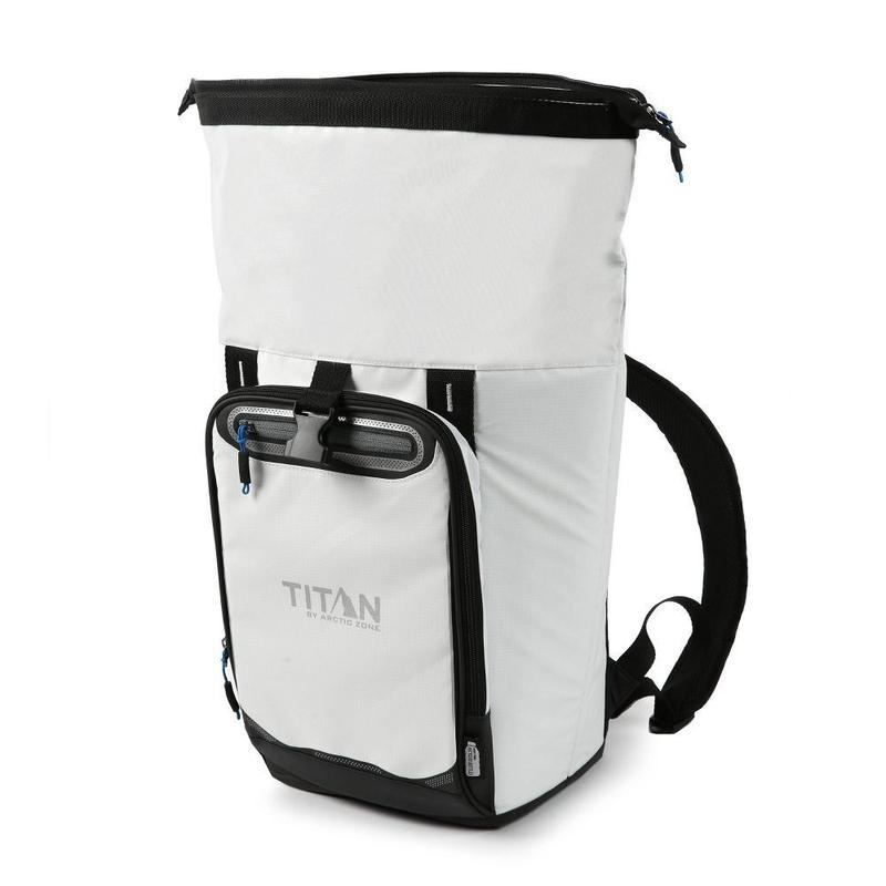 Titan by Arctic Zone 13QT 20-Can Cooler Backpack Soft Sided Leak-Proof, White