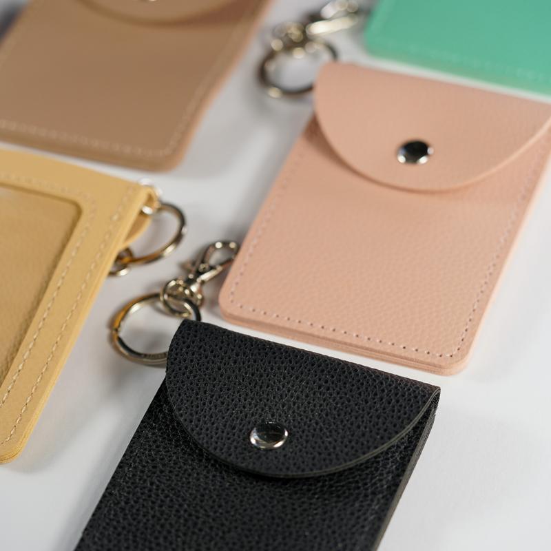 By the Graces - Vegan Leather Wallet Badge Holder Add-on for Personalized Lanyards - Great for Holding Badges, Cash, Coins, Cards, & Keys