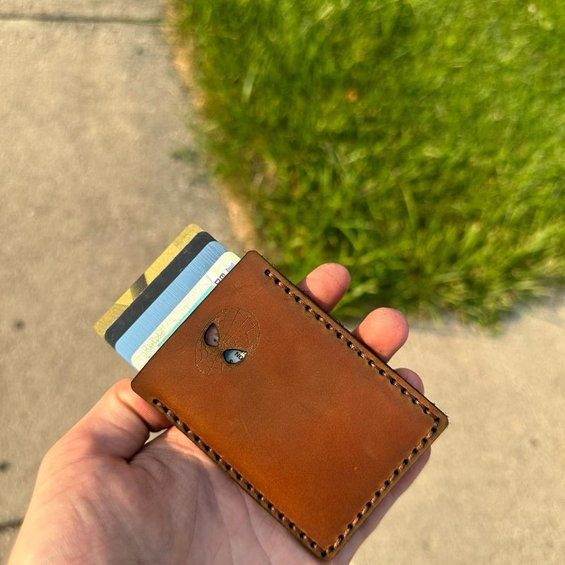 Hand Made ID Wallet featuring Spider