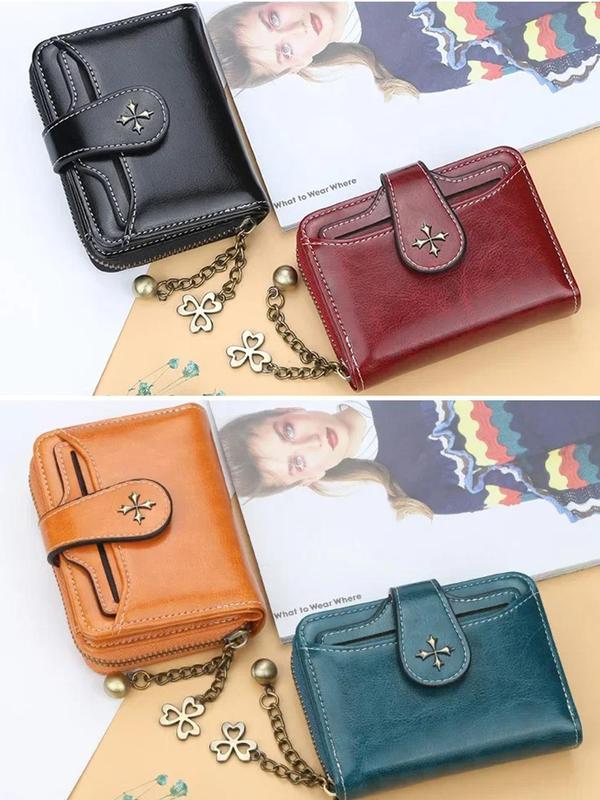 Women's Fashion Chain Decorated Zipper Wallet, Casual Versatile Wallet for Daily Used, Trendy All-match & Exquisite Wallet for Birthday Gift