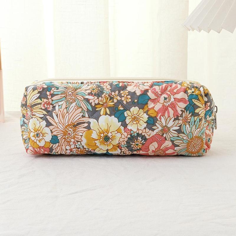 Floral Pattern Makeup Bag Set, 3 Counts set Large Capacity Cosmetic Storage Bag, Zipper Makeup Organizer Pouch, Versatile Storage Bag, Bag For Women