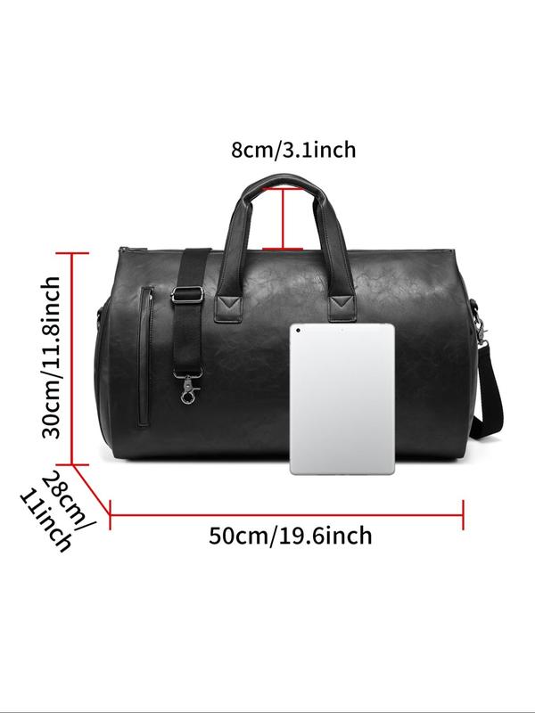 Men's Business Solid Color Multi-functional Duffel Bag, Large Capacity Foldable Overnight Bag, Travel Essential, Convertible Duffel Bag, Travel Bag for Men