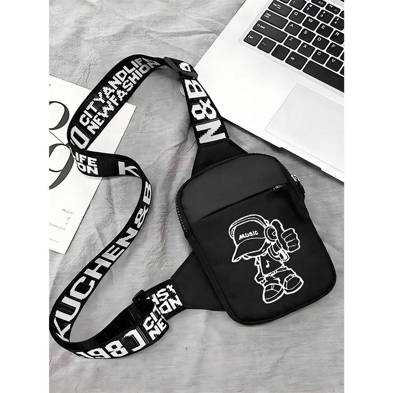 Fashion Shoulder Bag Sling Bag  Small Bag Crossbody Bag Casual Phone Chest Bag For Travelling Hiking Lightweight Small Backpack Back To School School Bag Commute Freshmen High School College Dorm Practical Halloween Christmas Gift For Men College Bag Fann