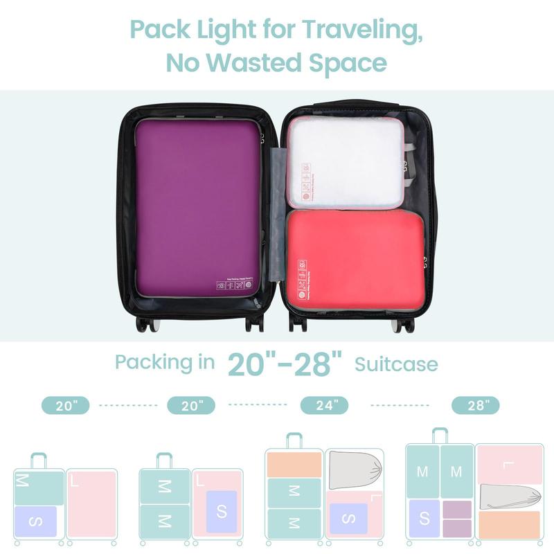 Compression Packing Cubes for Suitcases, Travel Essentials for Carry on, Luggage Packing Organizers for Travel Accessories