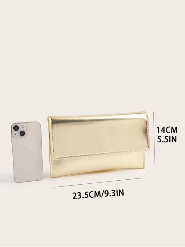 Women's Elegant Solid Color Clutch, Fashionable PU Leather Envelope Clutch, Casual Trendy Versatile High-quality Daily Commuting Bag