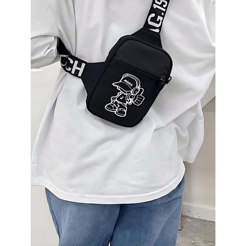 Fashion Shoulder Bag Sling Bag  Small Bag Crossbody Bag Casual Phone Chest Bag For Travelling Hiking Lightweight Small Backpack Back To School School Bag Commute Freshmen High School College Dorm Practical Halloween Christmas Gift For Men College Bag Fann