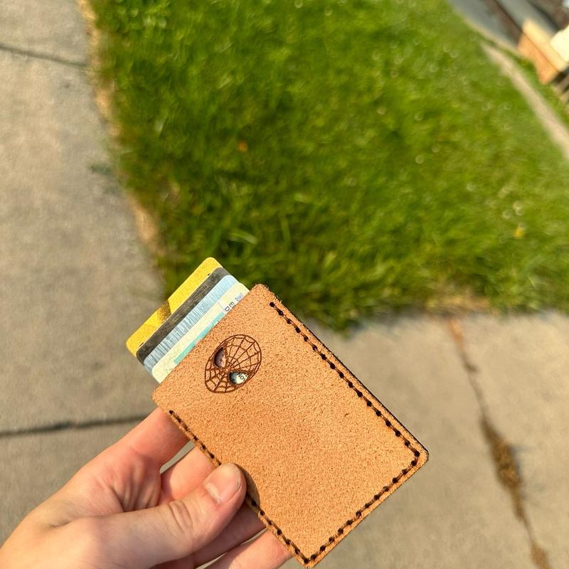 Hand Made ID Wallet featuring Spider