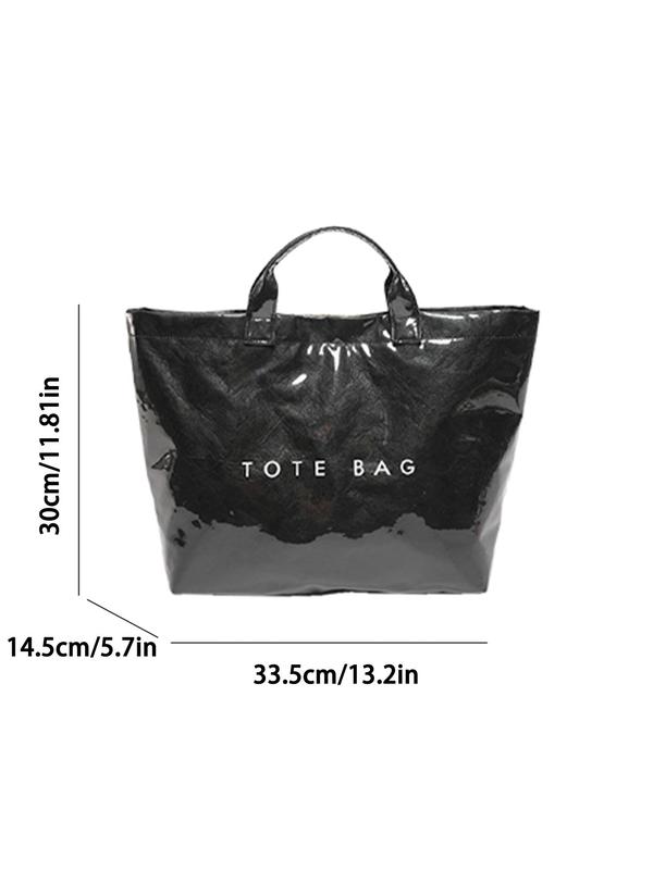 Fashionable Letter Pattern  Tote Bag, Large Capacity Storage Bag for Women, Casual Trendy Versatile High-quality Daily Commuting Bag, Girl Fashionable Shopping Bag