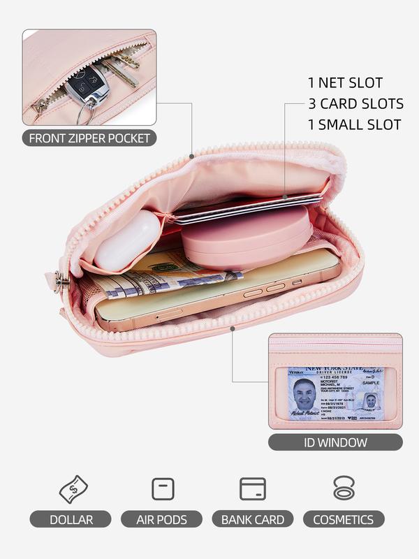 WESTBRONCO Puffer Wristlet Wallets for Women Nylon Quilted Wallet with 3 Zipper Purse for Travel Credit Card Holder Phone Organizer