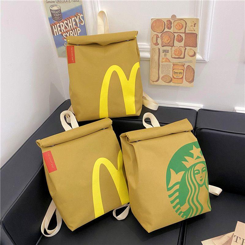 Funny McDonald's Backpack Large Capacity Canvas Cute Shoulder Bag for Boy Girl Student  Laptop Tablet Travel School Bag