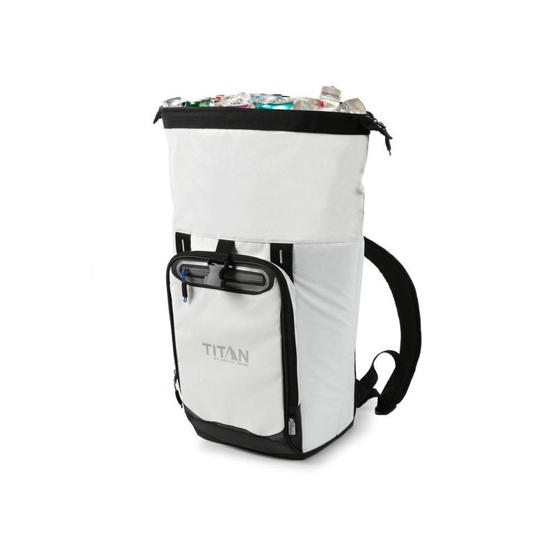 Titan by Arctic Zone 13QT 20-Can Cooler Backpack Soft Sided Leak-Proof, White