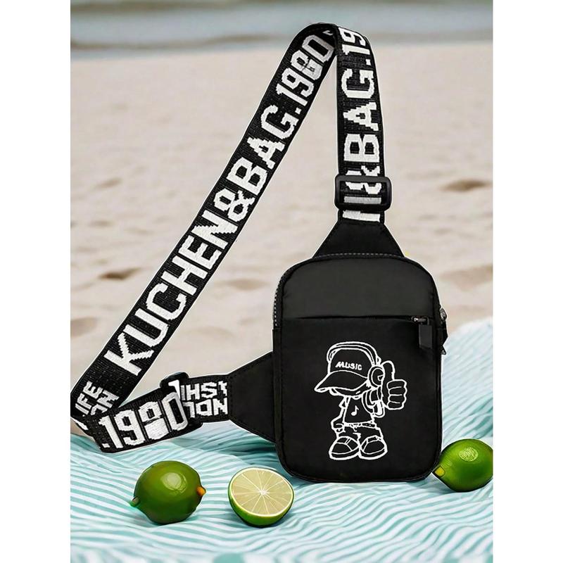 Fashion Shoulder Bag Sling Bag  Small Bag Crossbody Bag Casual Phone Chest Bag For Travelling Hiking Lightweight Small Backpack Back To School School Bag Commute Freshmen High School College Dorm Practical Halloween Christmas Gift For Men College Bag Fann