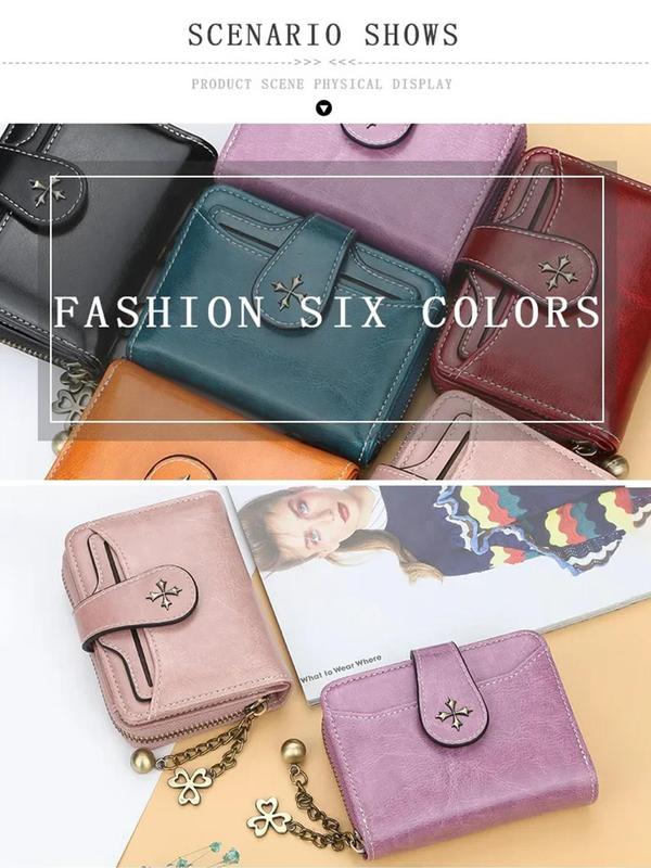 Women's Fashion Chain Decorated Zipper Wallet, Casual Versatile Wallet for Daily Used, Trendy All-match & Exquisite Wallet for Birthday Gift