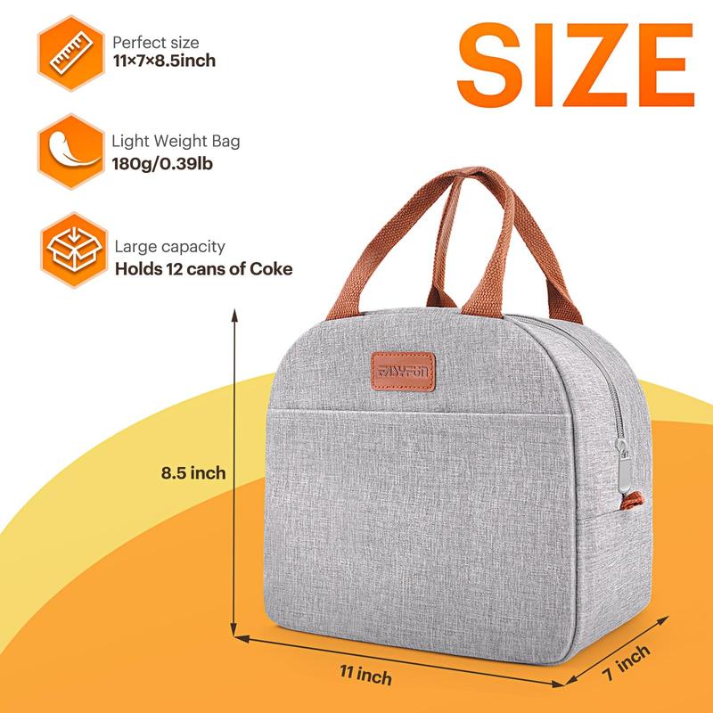 Lunch Bag for Women & Men Adult Insulated Lunch Box, Small Leakproof Cooler Food Lunch Containers Reusable High Capacity Lunch Tote Bags for Work, Travel, Outdoor