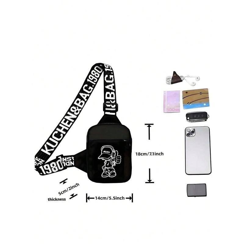 Fashion Shoulder Bag Sling Bag  Small Bag Crossbody Bag Casual Phone Chest Bag For Travelling Hiking Lightweight Small Backpack Back To School School Bag Commute Freshmen High School College Dorm Practical Halloween Christmas Gift For Men College Bag Fann