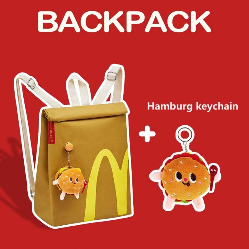 Funny McDonald's Backpack Large Capacity Canvas Cute Shoulder Bag for Boy Girl Student  Laptop Tablet Travel School Bag