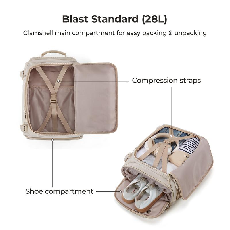 BAGSMART Carry On Travel Backpack for Airplanes, Quick Access, Waterproof, Fits 15.6