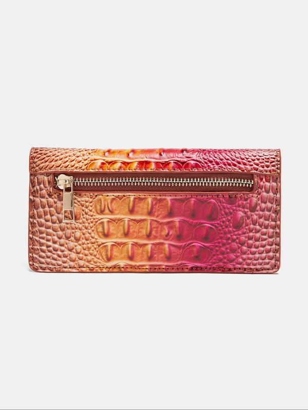 Random Crocodile Pattern Wallet, Casual Fold Wallet for Women, Trendy All-match Wallet for Birthday Gift