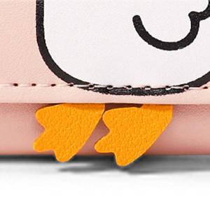 Girls Cute 3D Duck Mini Folding Wallet Tiny Wallet Cash Pocket Card Holder ID Window Purse for Women