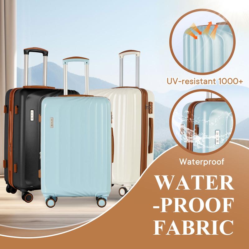 UUH cute luggage set, hard shell, durable, family combination set, high-quality trolley case with spinner wheels and TSA locks.