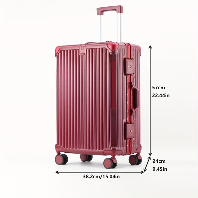 20-Inch ABS + PC Material, Aluminum Frame, TSA Lock Upgrade Security Level, Leisure Business Travel Multi-Function Trolley Case, 4 Colors Optional (Red Black Silver White), convenient Foldable Water Cup Holder Sundries Hook USB Charging Port, Boarding Bag