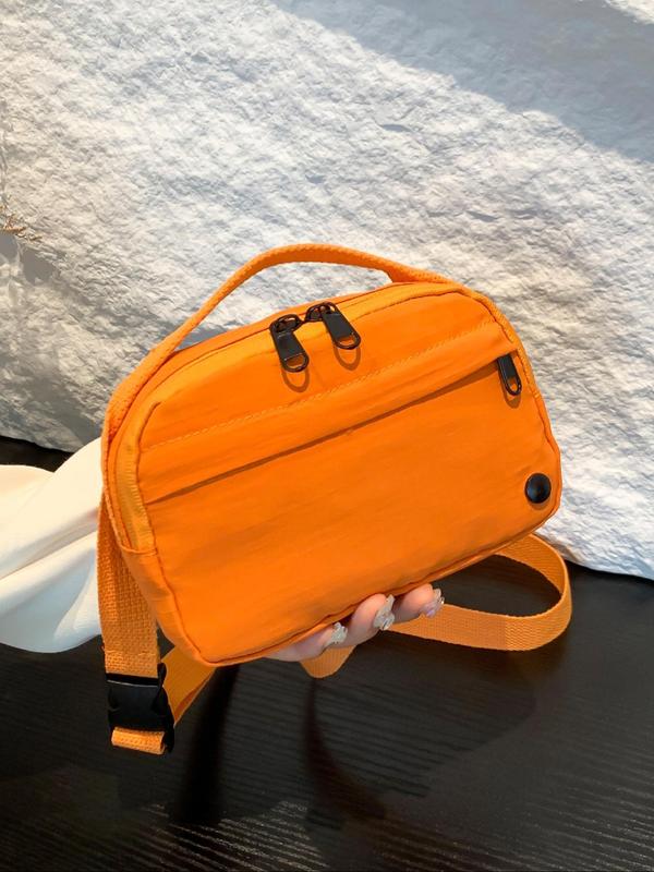 Unisex Casual Plain Zipper Chest Bag, Fashionable Sling Bag for Daily Commuting, Casual Trendy Versatile High-quality Daily Commuting Bag