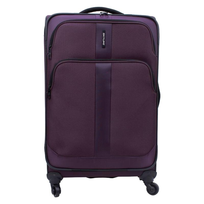 Skyline 5pc Softside Checked Spinner Luggage Set - Burgundy