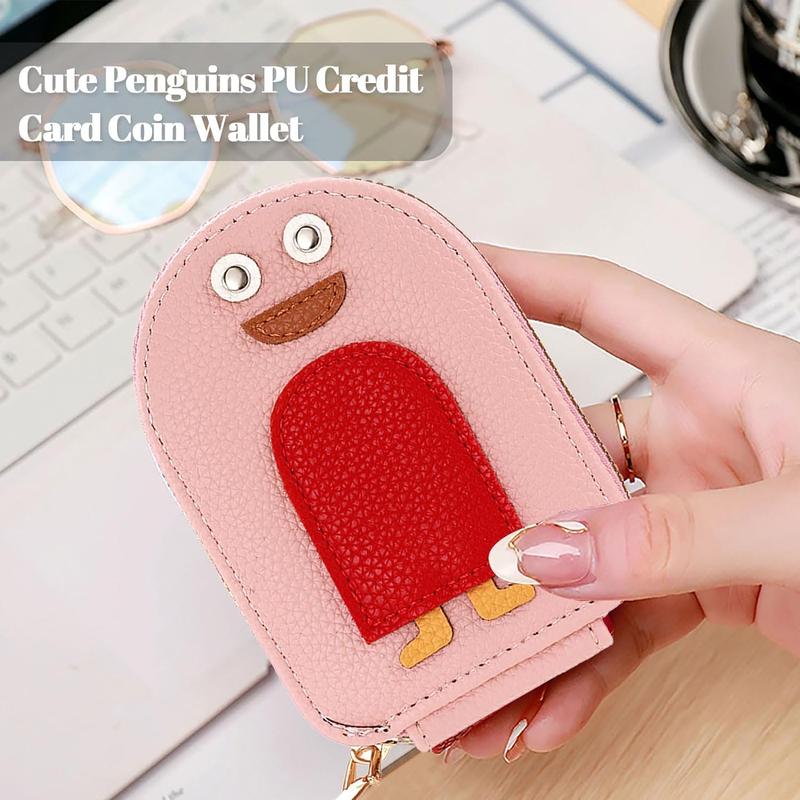 Cute Penguin Design Card Holder, 1 Count PU Leather Card Holder, Small Wallet for Women, Blocking Credit Card Holder Wallet