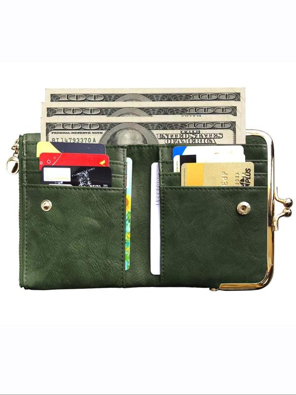 Women's Fashionable Solid Color Kiss Lock Wallet, Casual Versatile Coin Purse for Daily Used, Trendy All-match & Exquisite Wallet for Birthday Gift