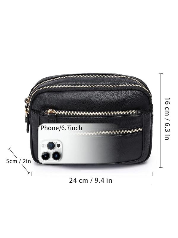 Women's Fashionable Fanny Pack, Casual Versatile Zipper Belt Bag for Daily Used, Trendy All-match Sling Bag for Women & Girls