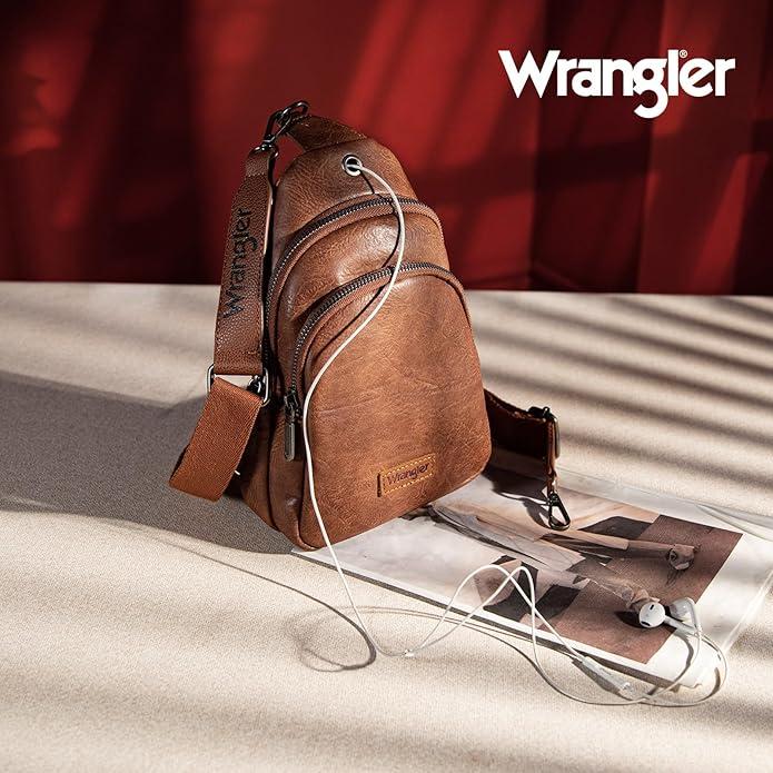 Wrangler Small Sling Bag for Women Fanny Packs Crossbody Bags Chest Bag Cross Body Purse for Travel