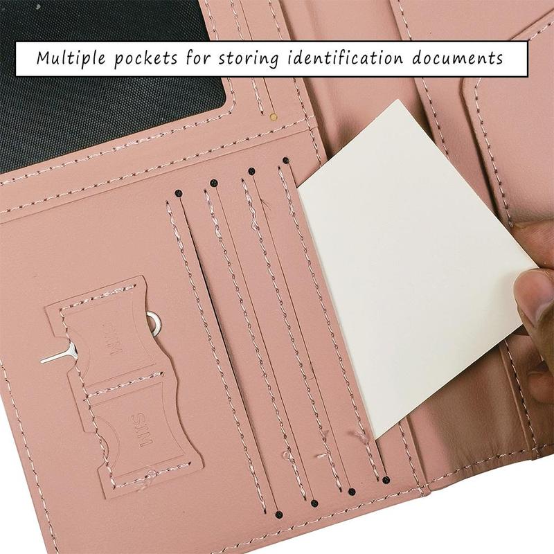 Passport Holder, 1 Count Multi-functional Card ID Holder, PU Leather File Storage Bag, Travel Outdoor Debit Card Passport Protective Case