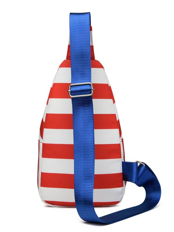 Women's Star & Striped American Flag Pattern Fanny Pack, Casual Zipper Sling Bag for Outdoor Sports, All-match Commuter Bag for Work & Daily Used