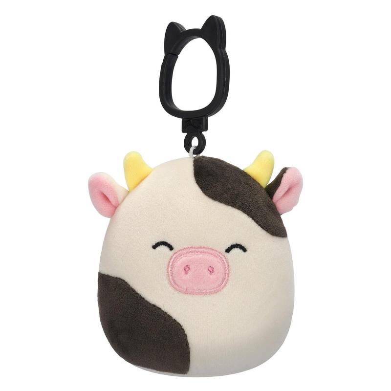 Squishmallows 3.5-Inch Cow Clip Multipack - Select Series; Ultrasoft Plush Clips for Car, Backpack, Water Tumbler