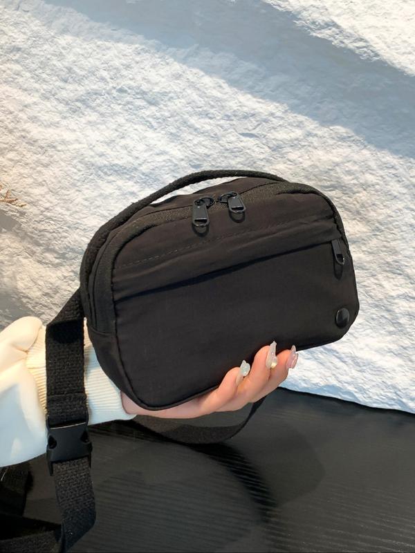 Unisex Casual Plain Zipper Chest Bag, Fashionable Sling Bag for Daily Commuting, Casual Trendy Versatile High-quality Daily Commuting Bag