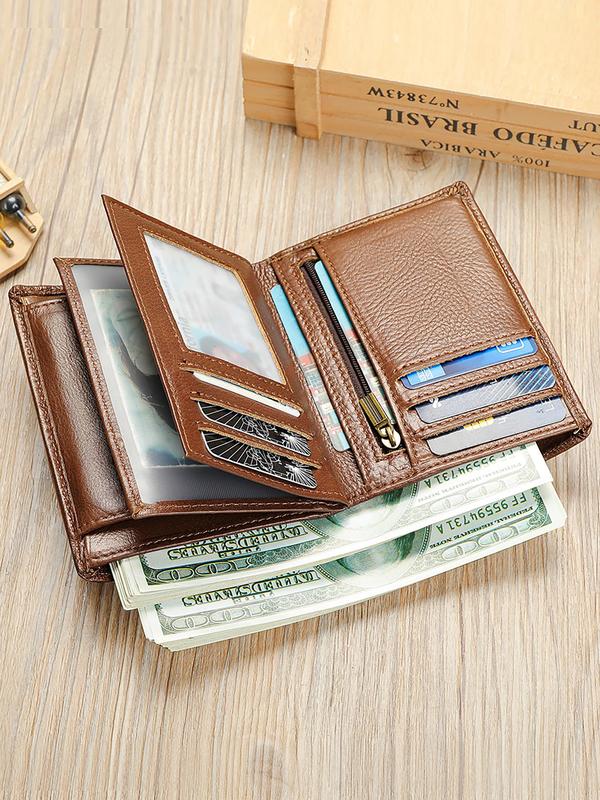 Men's Vintage Wallet, Large Capacity Multi Card Slot Wallet, Casual Trendy Wallet for Work & Daily Use