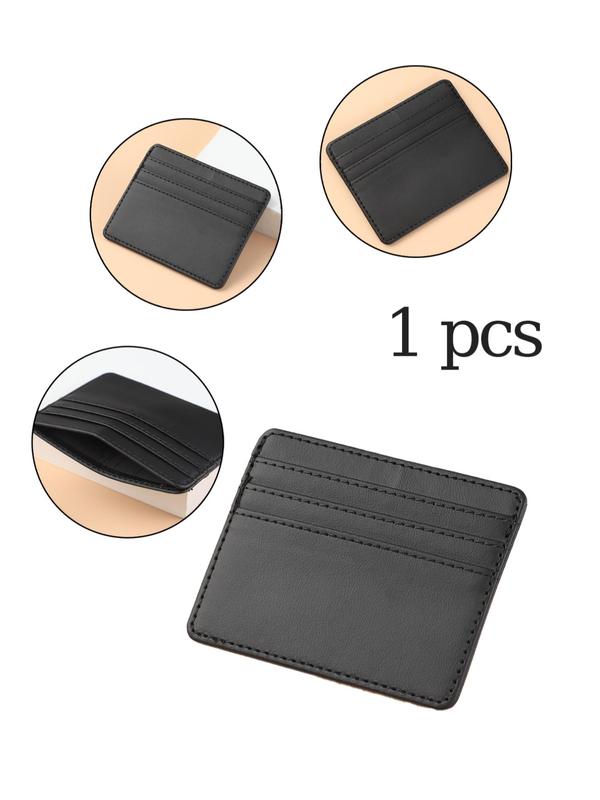 Men's Simple Style Plain Color Pu Card Holder, Casual Trendy Short Wallet, Fashionable Cardholder for Daily Use