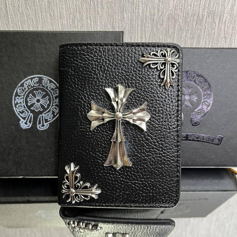 Chrome Hearts wallets for men and women, high quality leather with outstanding 3D logo, full box, durable and fashionable, men wallets, gift for him