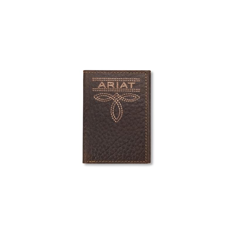 Casa Raul Ariat Trifold Bug Stitch Brown - Accessories Wallet  - A3563402