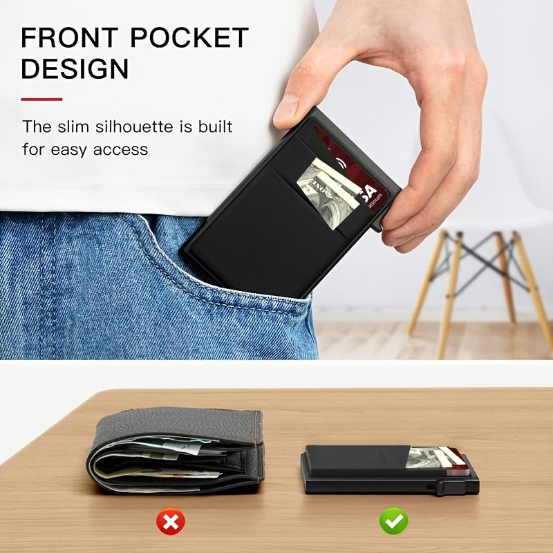 RFID-Secure Aluminum Credit Card Holder - Pop-Up Access, Slim & Lightweight - Perfect Gift for Men