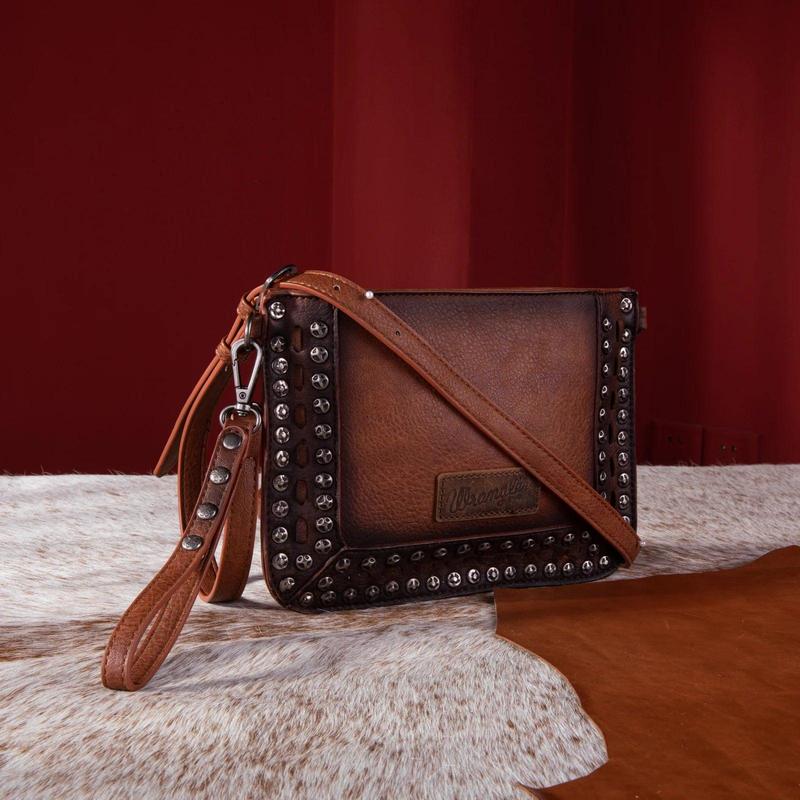 Wrangler Rivets Studded Wristlet  Crossbody