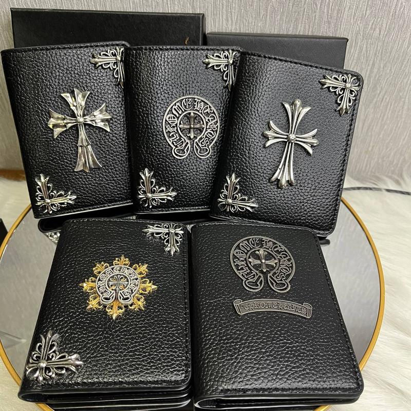 Chrome Hearts wallets for men and women, high quality leather with outstanding 3D logo, full box, durable and fashionable, men wallets, gift for him