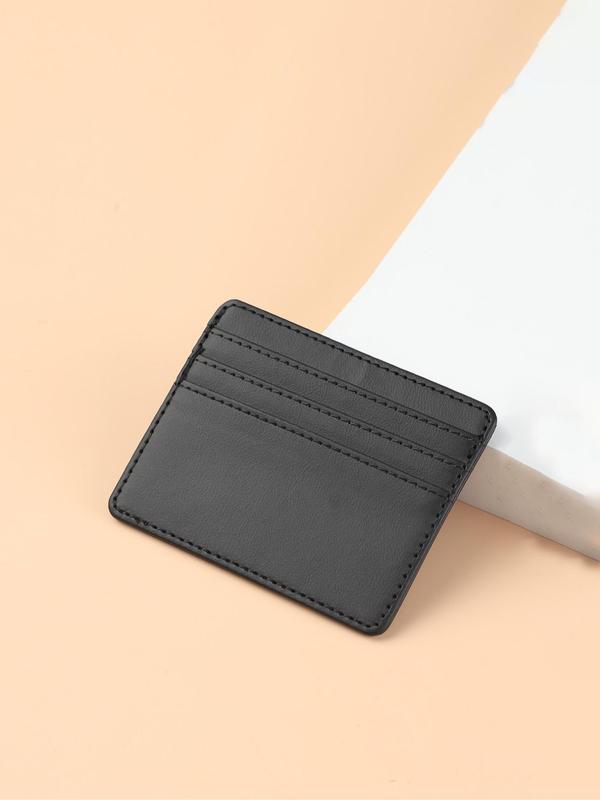 Men's Simple Style Plain Color Pu Card Holder, Casual Trendy Short Wallet, Fashionable Cardholder for Daily Use