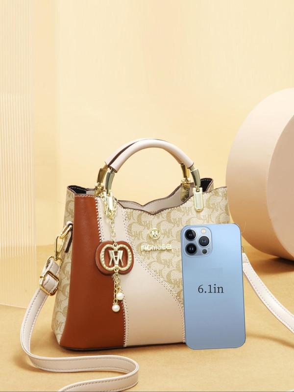 Women's Fashionable Letter Pattern Handbag & Wallet Set, Casual Large Capacity Shoulder Bag Set for Daily Used, Trendy Versatile High-quality Daily Commuting Bag